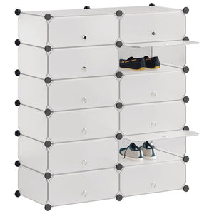 Interlocking Shoe Organizer with 12 Compartments