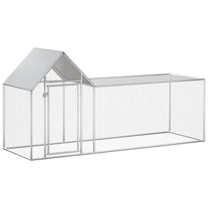 Chicken Coop 32.8'x6.6'x6.6'Galvanized Steel