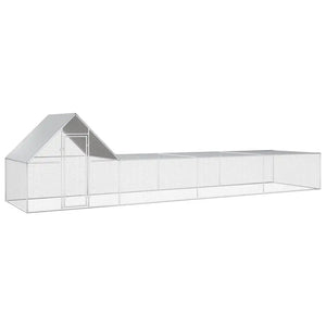 Chicken Coop 32.8'x6.6'x6.6'Galvanized Steel
