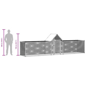 Chicken Coop 32.8'x6.6'x6.6'Galvanized Steel