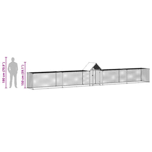Chicken Coop 32.8'x6.6'x6.6'Galvanized Steel