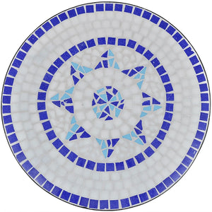 3 Piece Bistro Set Ceramic Tile and White