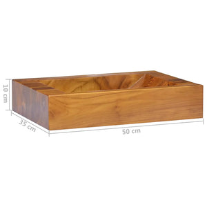 Basin Solid Wood Teak 19.7"x13.8"x3.9