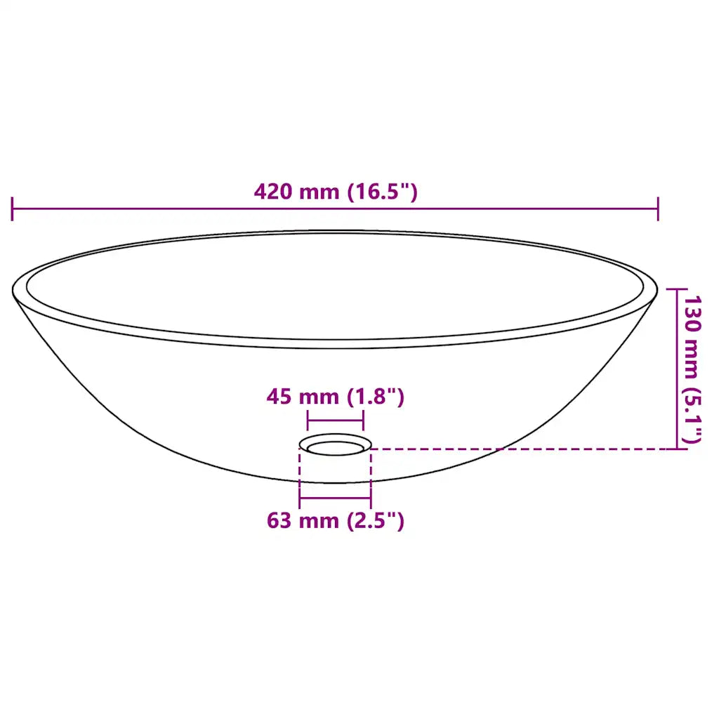 Basin Tempered Glass 16.5"