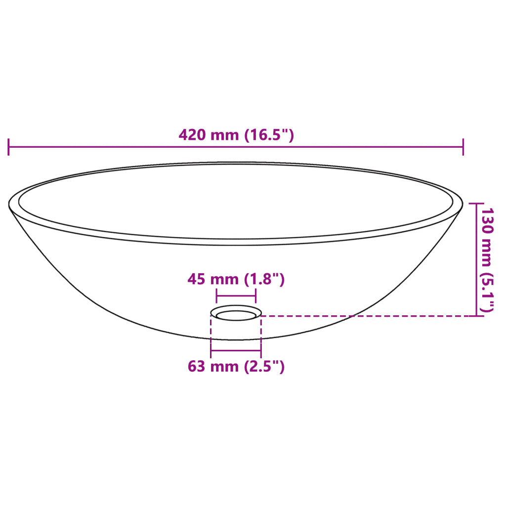 Basin Tempered Glass 16.5"