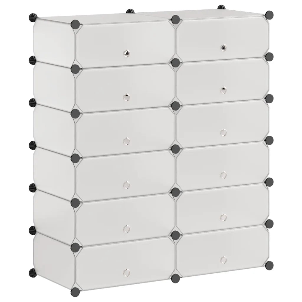 Interlocking Shoe Organizer with 12 Compartments