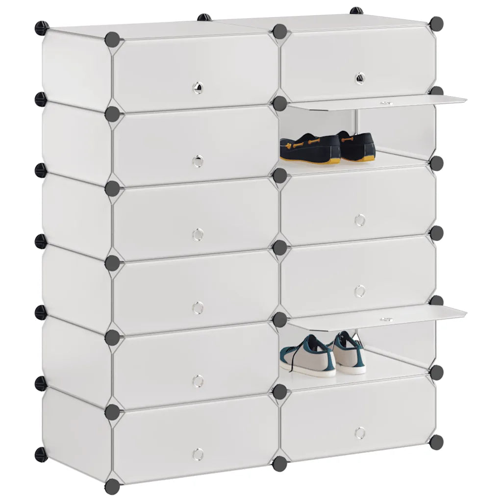 Interlocking Shoe Organizer with 12 Compartments