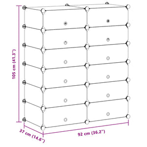 Interlocking Shoe Organizer with 12 Compartments
