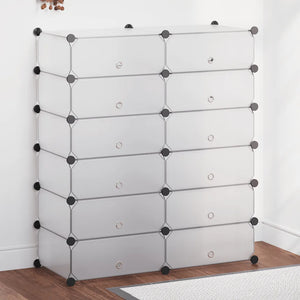 Interlocking Shoe Organizer with 12 Compartments