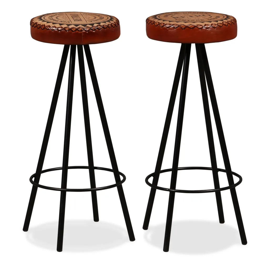 Bar Set 3 Pieces Solid Reclaimed Wood, Genuine Leather &amp; Canvas