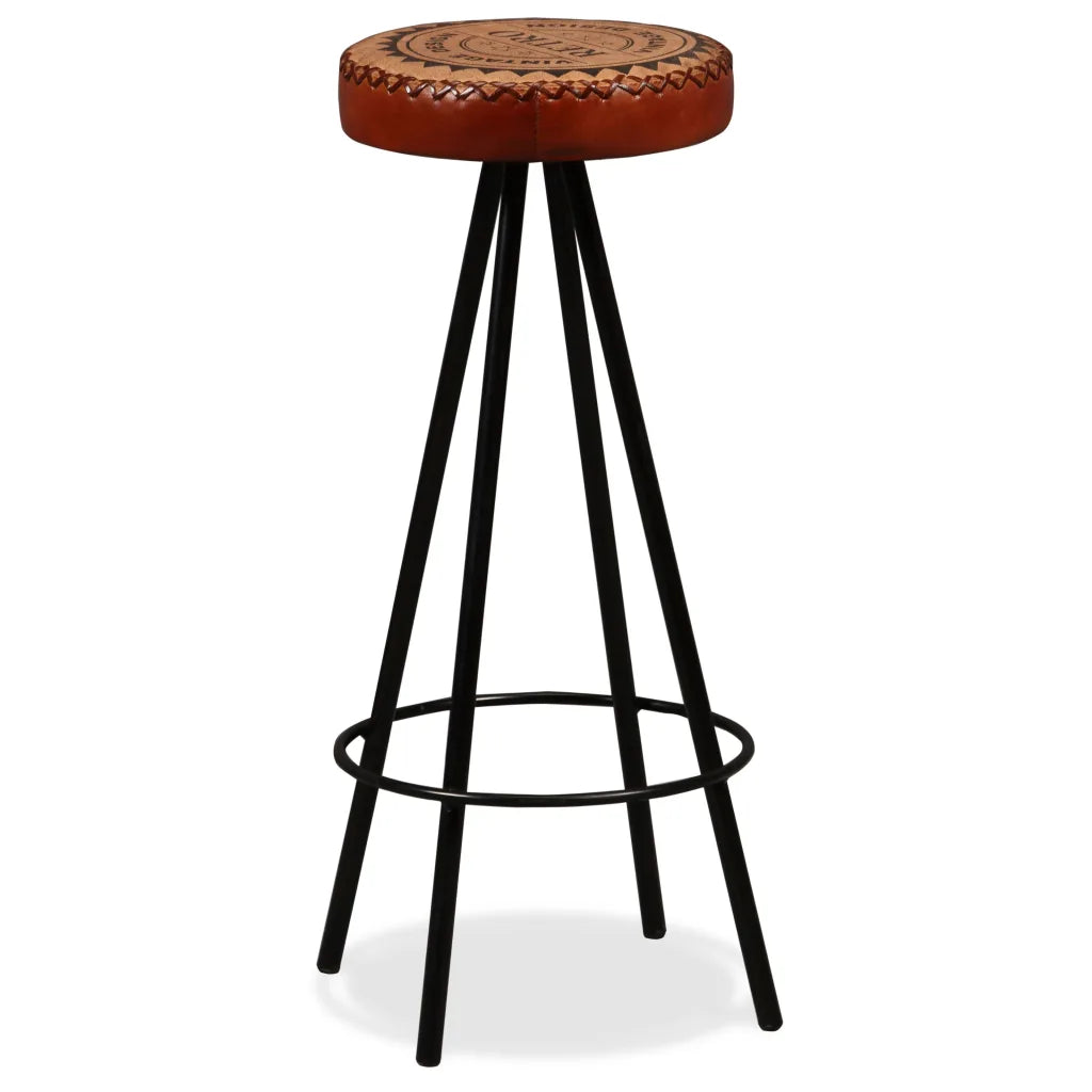 Bar Set 3 Pieces Solid Reclaimed Wood, Genuine Leather &amp; Canvas