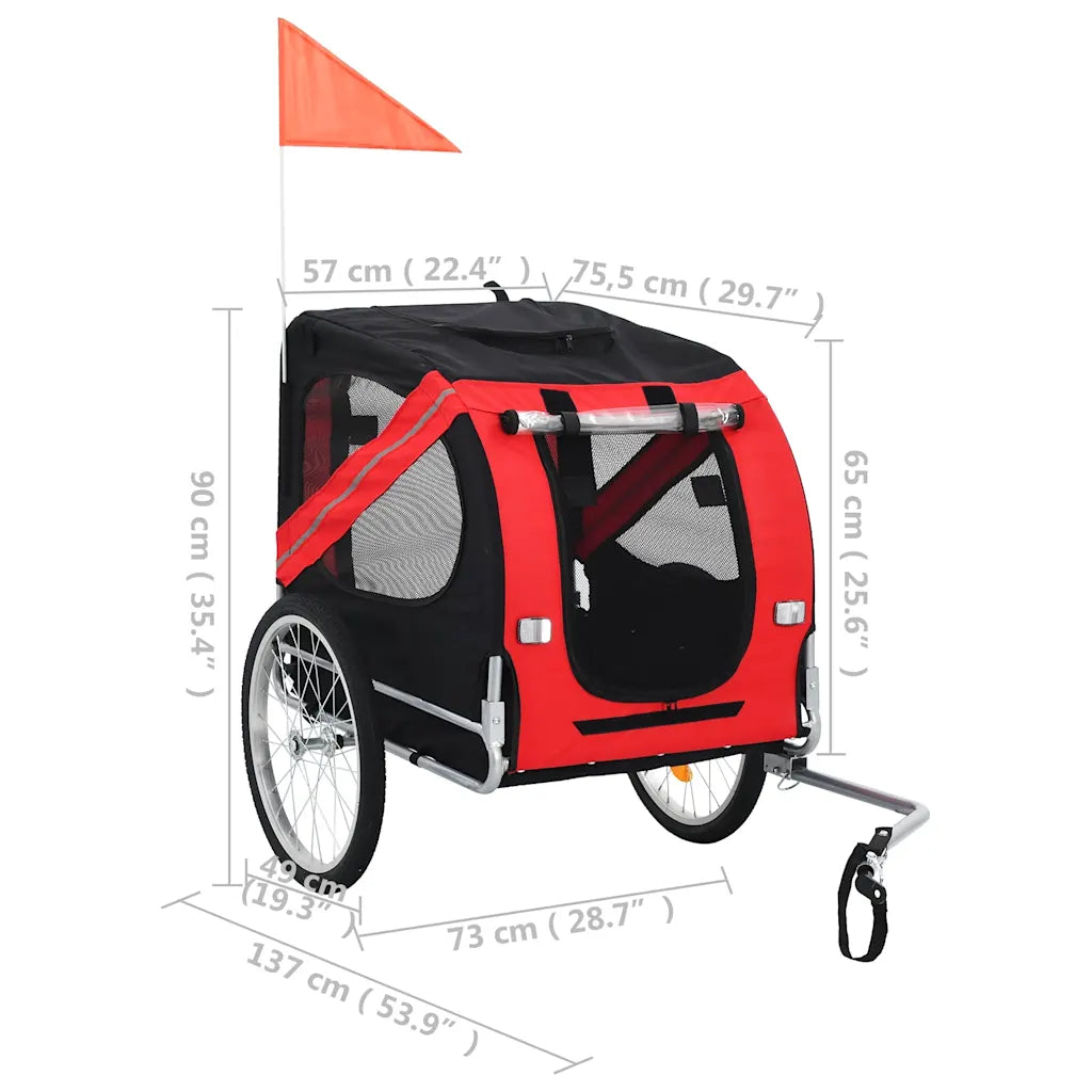 Pet Bike Trailer Red and
