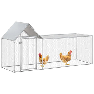Chicken Coop 32.8'x6.6'x6.6'Galvanized Steel