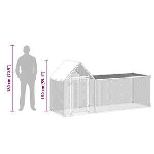 Chicken Coop 32.8'x6.6'x6.6'Galvanized Steel