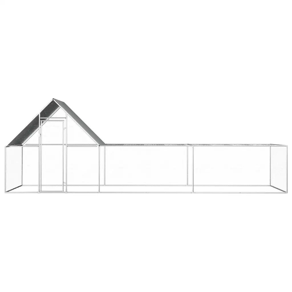 Chicken Coop 32.8'x6.6'x6.6'Galvanized Steel