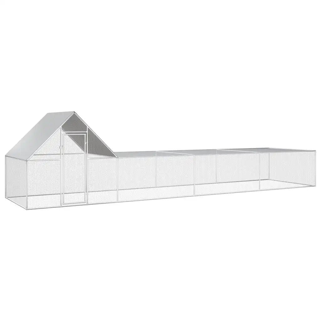 Chicken Coop 32.8'x6.6'x6.6'Galvanized Steel