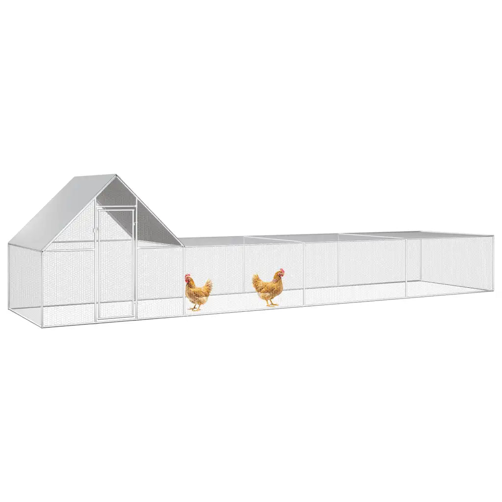 Chicken Coop 32.8'x6.6'x6.6'Galvanized Steel