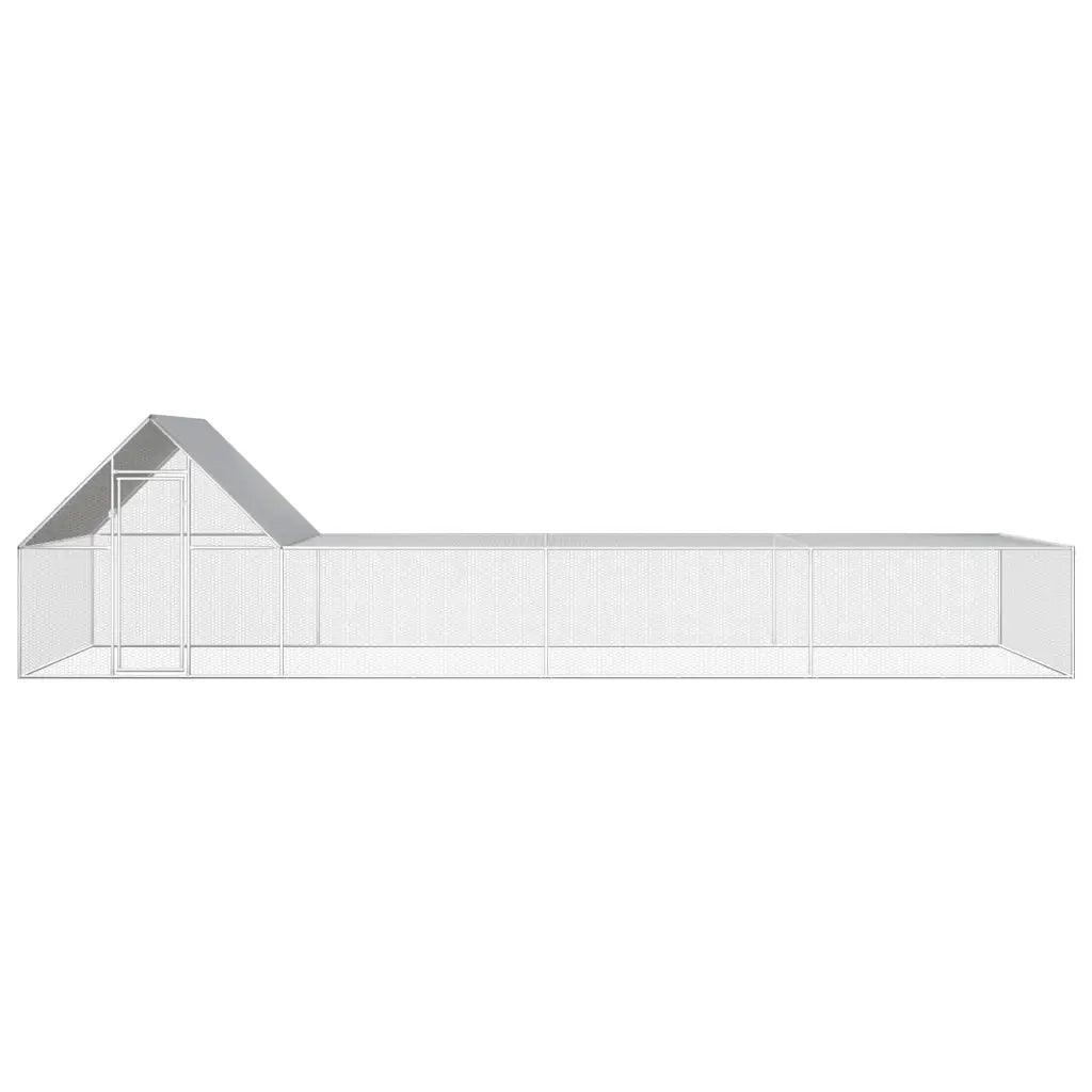 Chicken Coop 32.8'x6.6'x6.6'Galvanized Steel