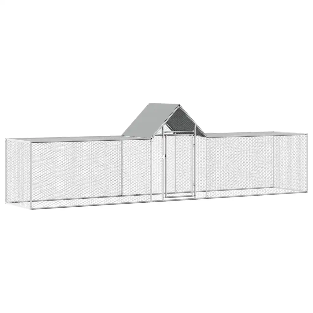 Chicken Coop 32.8'x6.6'x6.6'Galvanized Steel