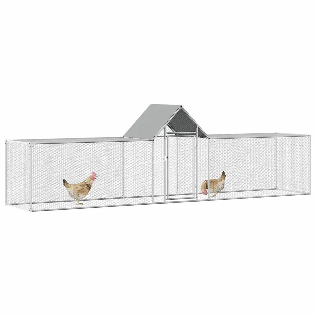 Chicken Coop 32.8'x6.6'x6.6'Galvanized Steel