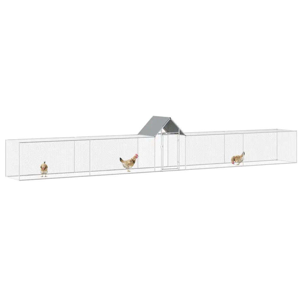 Chicken Coop 32.8'x6.6'x6.6'Galvanized Steel