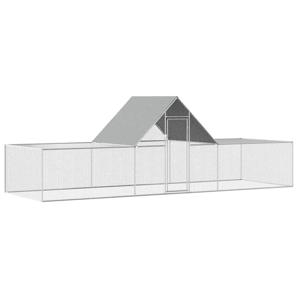 Chicken Coop 32.8'x6.6'x6.6'Galvanized Steel