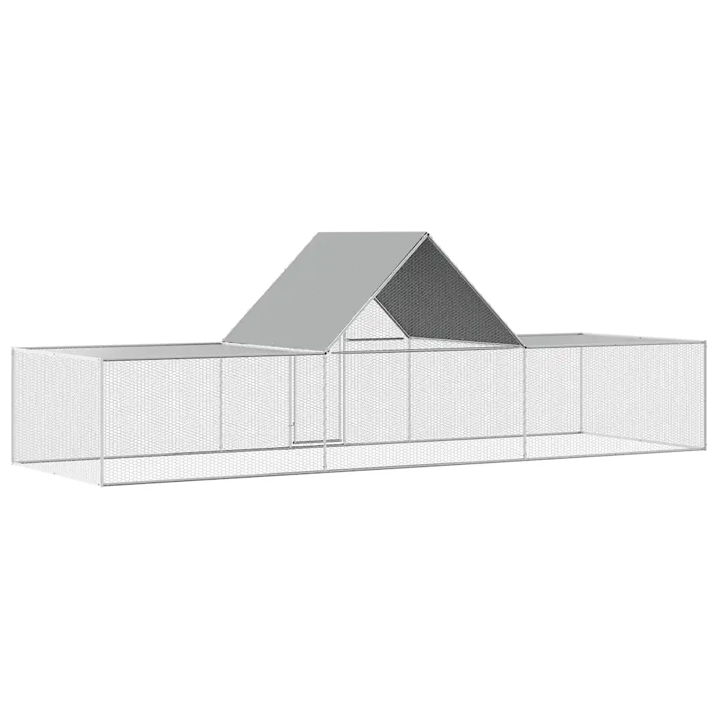 Chicken Coop 32.8'x6.6'x6.6'Galvanized Steel