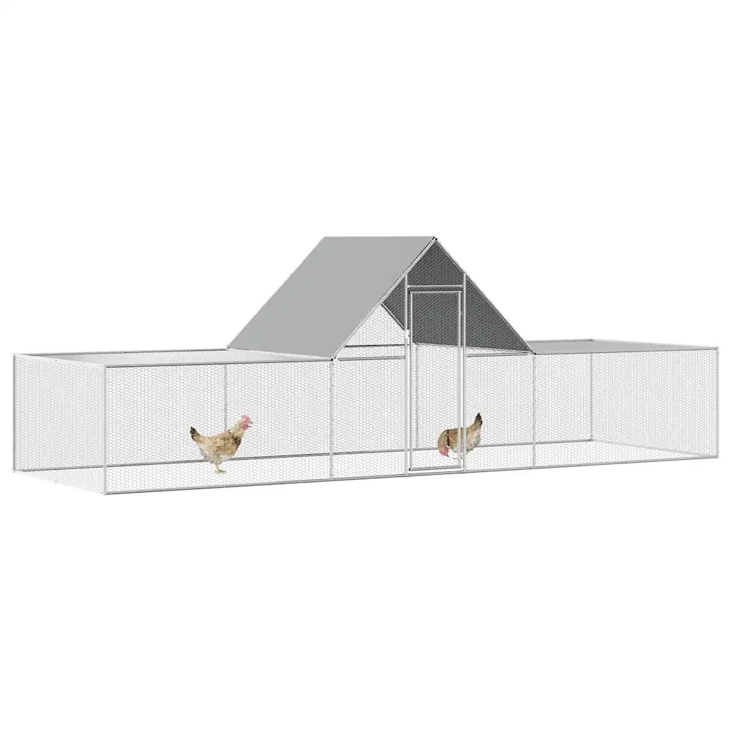 Chicken Coop 32.8'x6.6'x6.6'Galvanized Steel