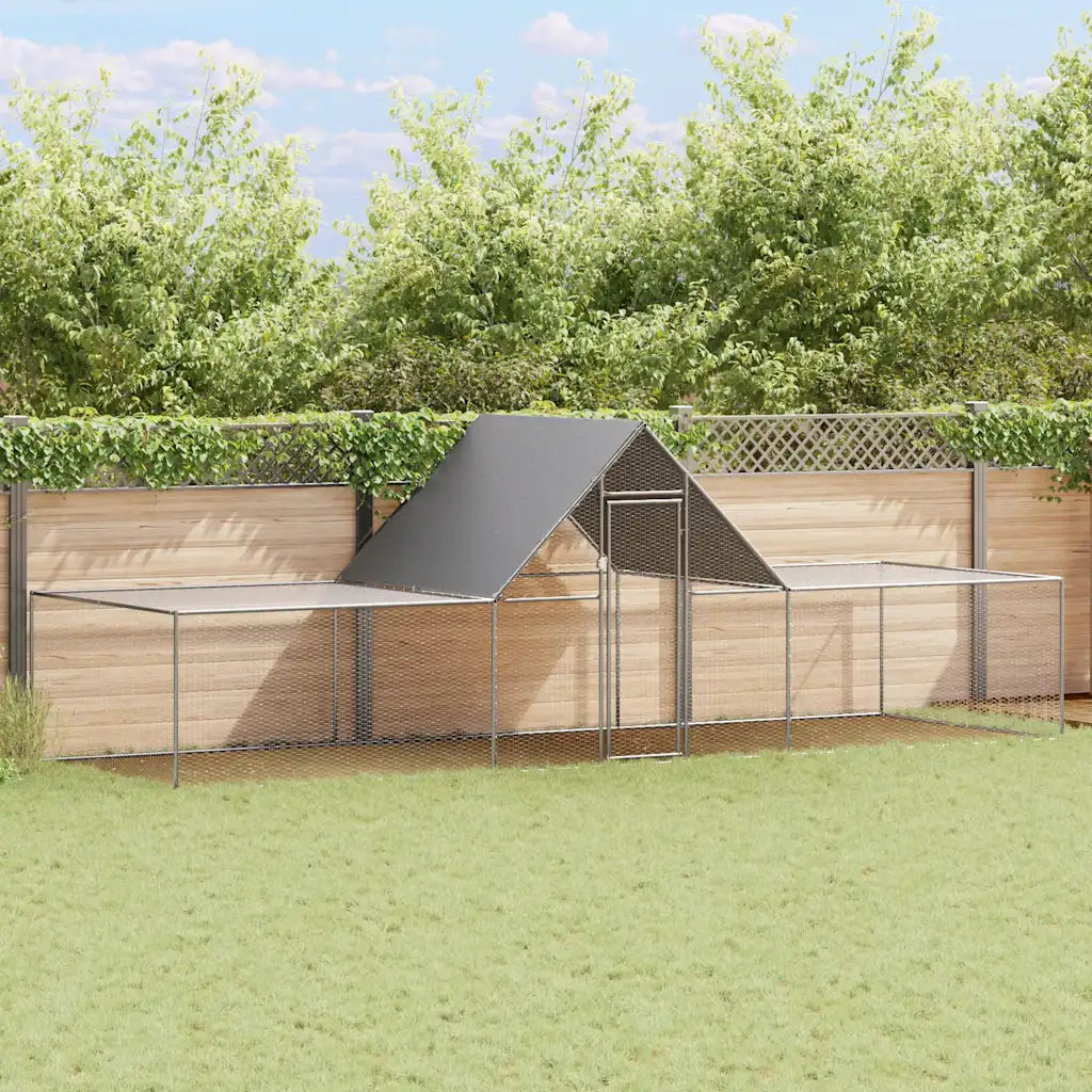 Chicken Coop 32.8'x6.6'x6.6'Galvanized Steel