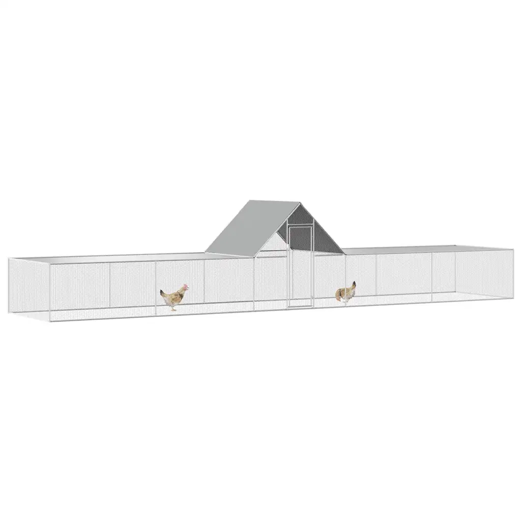Chicken Coop 32.8'x6.6'x6.6'Galvanized Steel