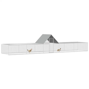 Chicken Coop 32.8'x6.6'x6.6'Galvanized Steel
