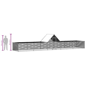 Chicken Coop 32.8'x6.6'x6.6'Galvanized Steel