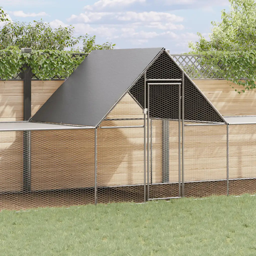 Chicken Coop 32.8'x6.6'x6.6'Galvanized Steel