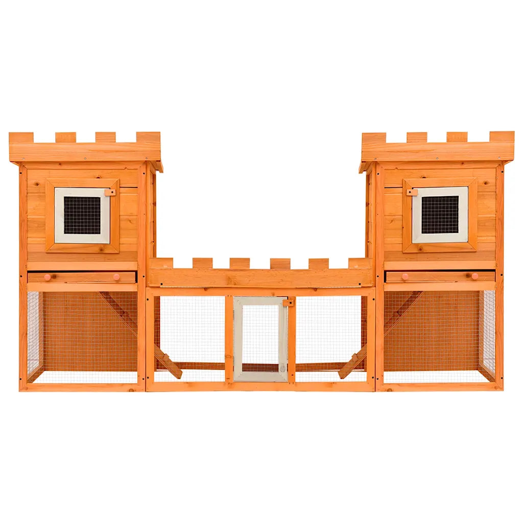 Outdoor  Rabbit Hutch House Pet Cage Double House