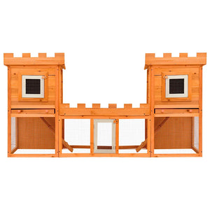 Outdoor  Rabbit Hutch House Pet Cage Double House