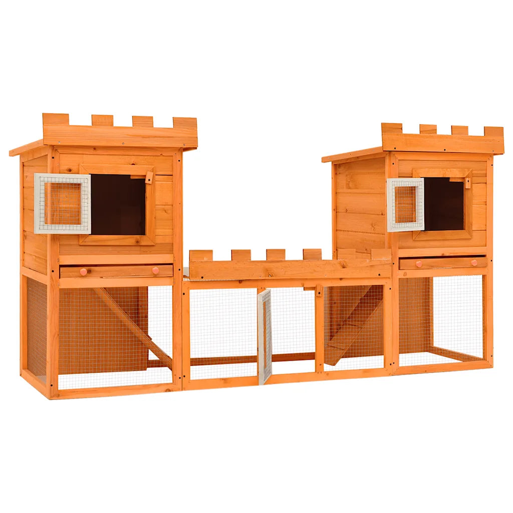 Outdoor  Rabbit Hutch House Pet Cage Double House