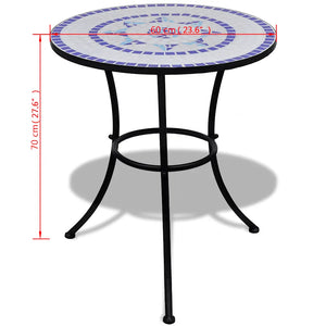 3 Piece Bistro Set Ceramic Tile  and White