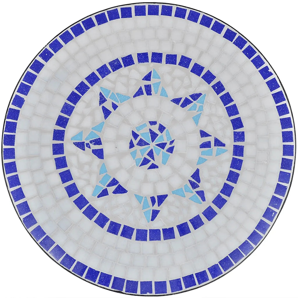 3 Piece Bistro Set Ceramic Tile  and White