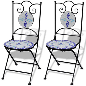 3 Piece Bistro Set Ceramic Tile  and White
