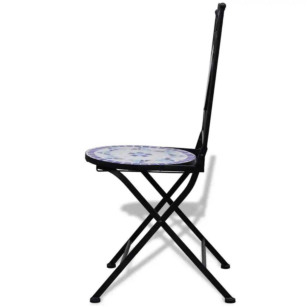 3 Piece Bistro Set Ceramic Tile  and White