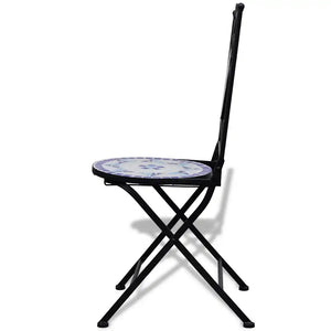 3 Piece Bistro Set Ceramic Tile  and White