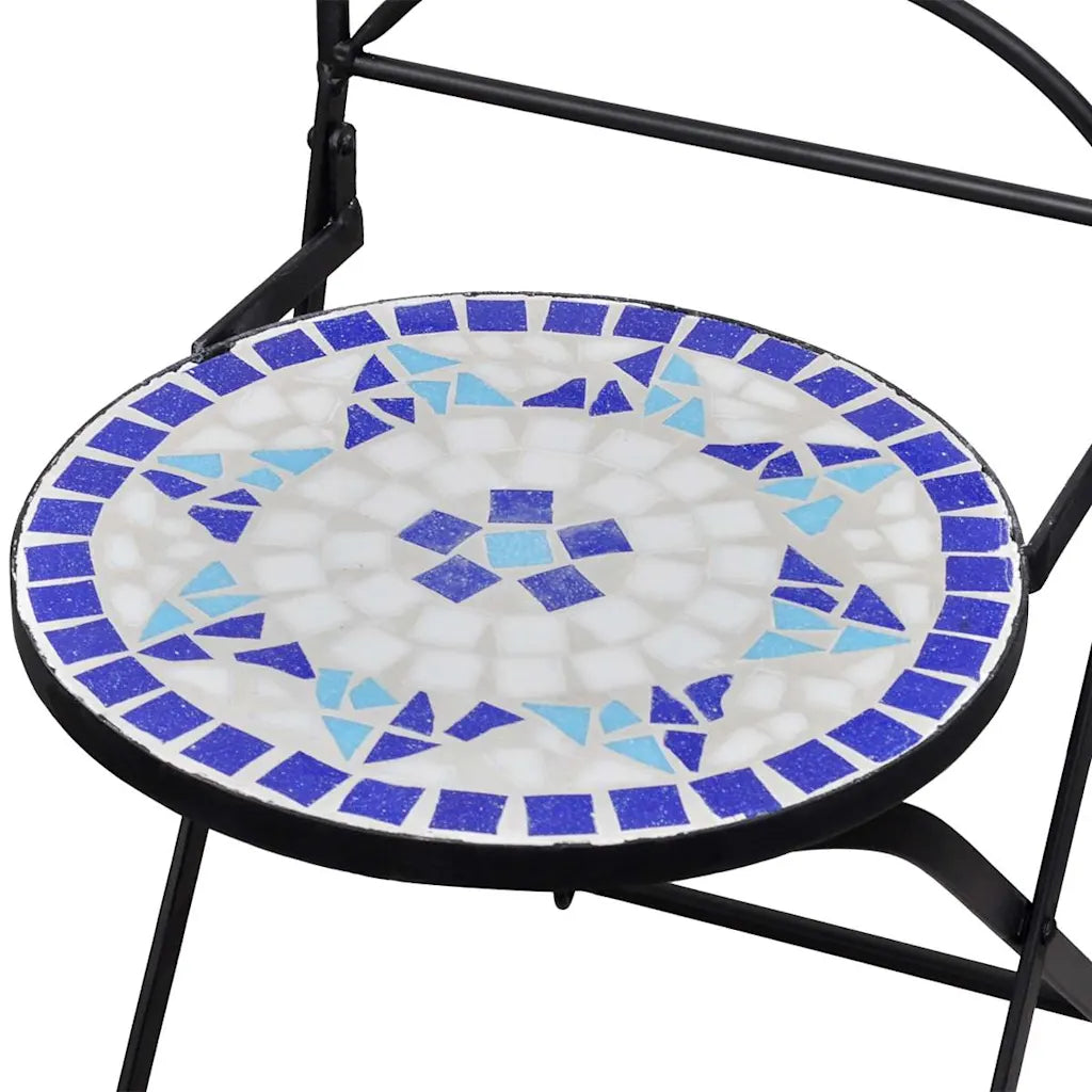 3 Piece Bistro Set Ceramic Tile  and White