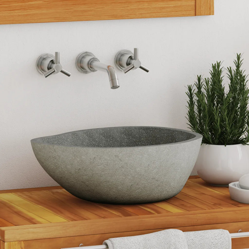 Basin River Stone Oval (14.6"-18.1")x(11.4"-14.2")