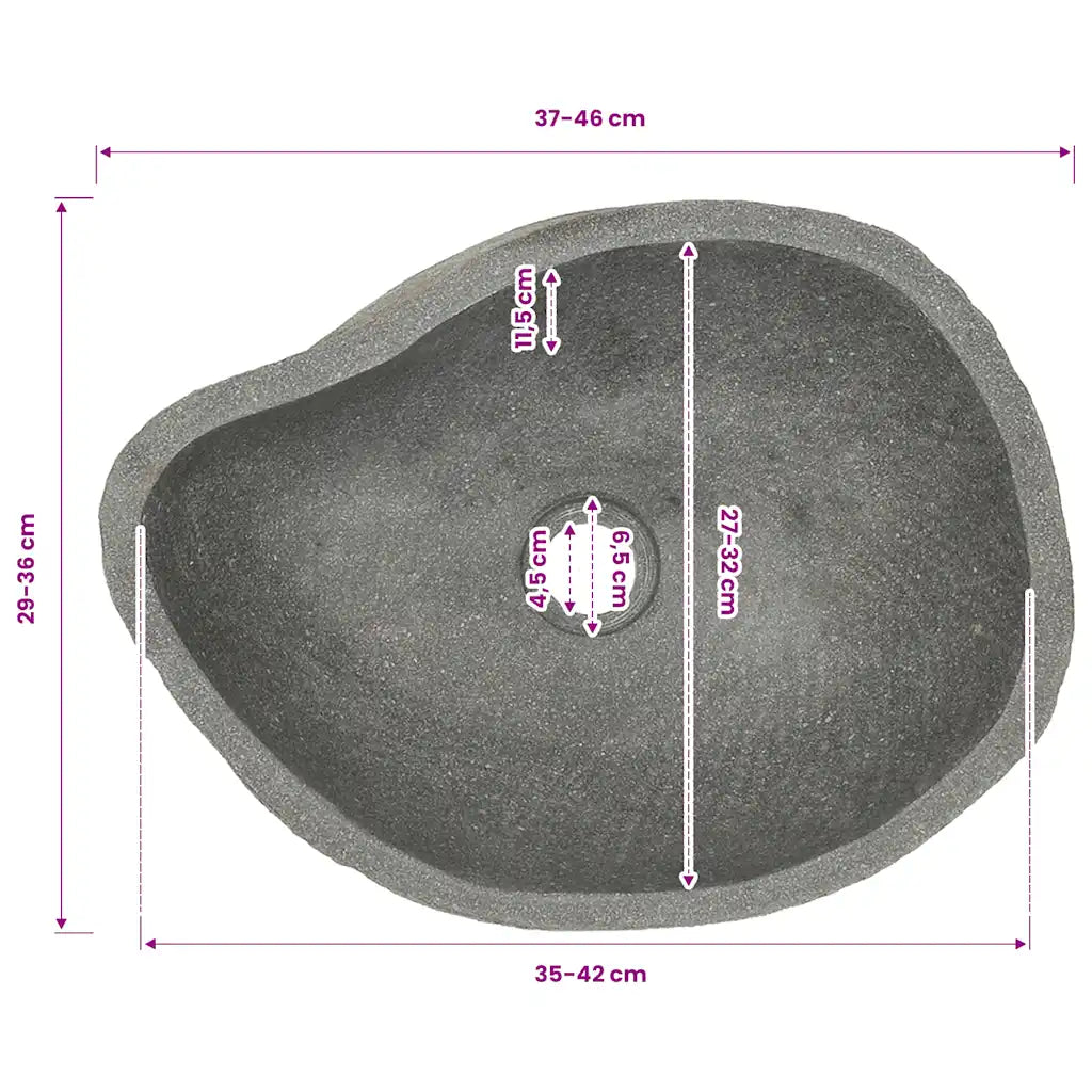 Basin River Stone Oval (14.6"-18.1")x(11.4"-14.2")