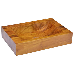 Basin Solid Wood Teak 19.7"x13.8"x3.9