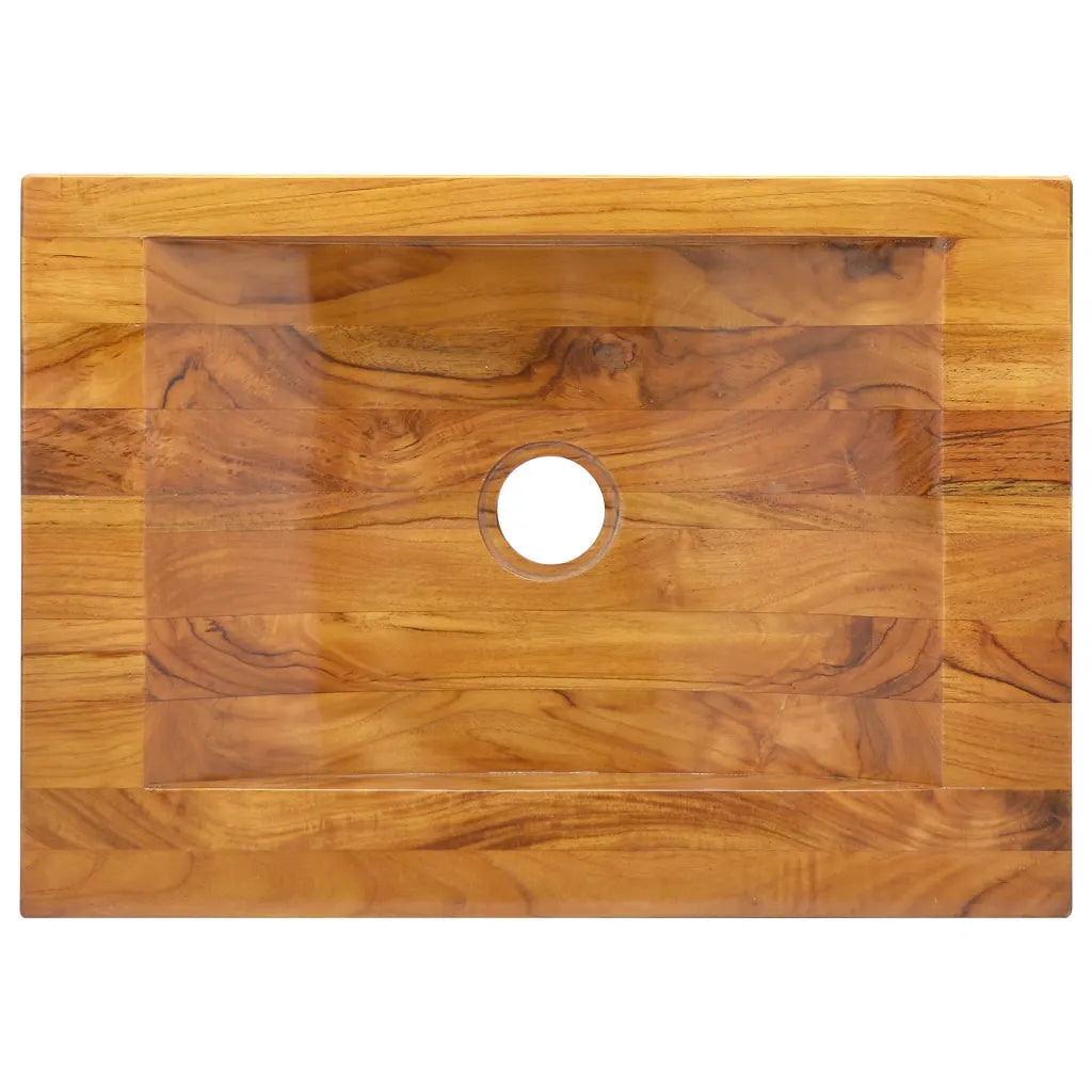 Basin Solid Wood Teak 19.7"x13.8"x3.9