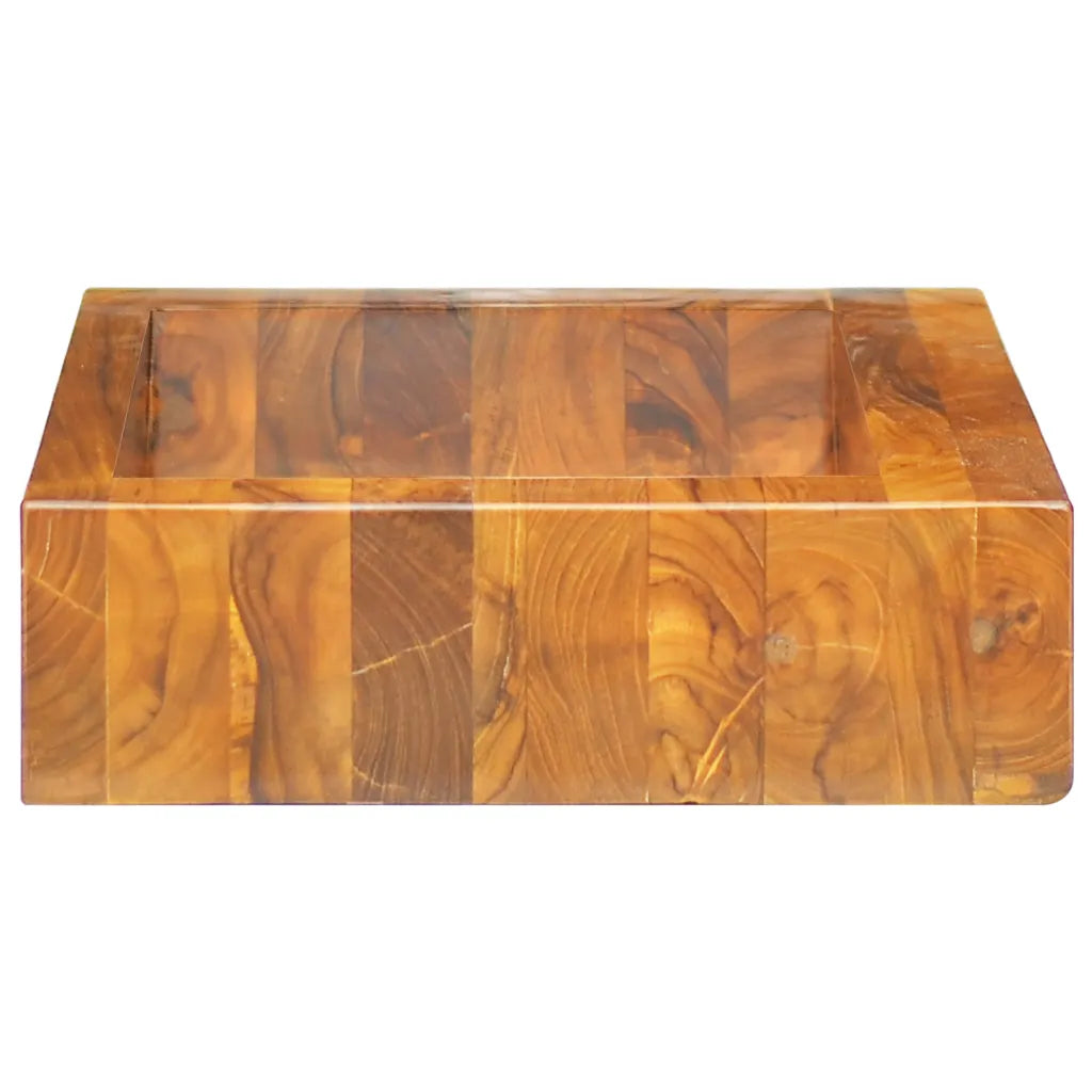 Basin Solid Wood Teak 19.7"x13.8"x3.9