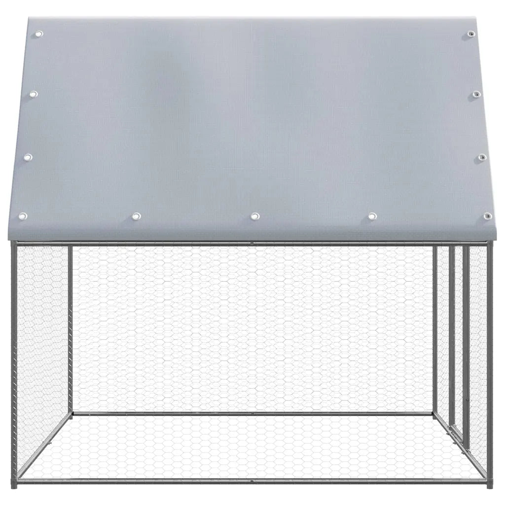 Chicken Cage  and Gray 6.6‘x6.6‘x6.6‘ Galvanized Steel